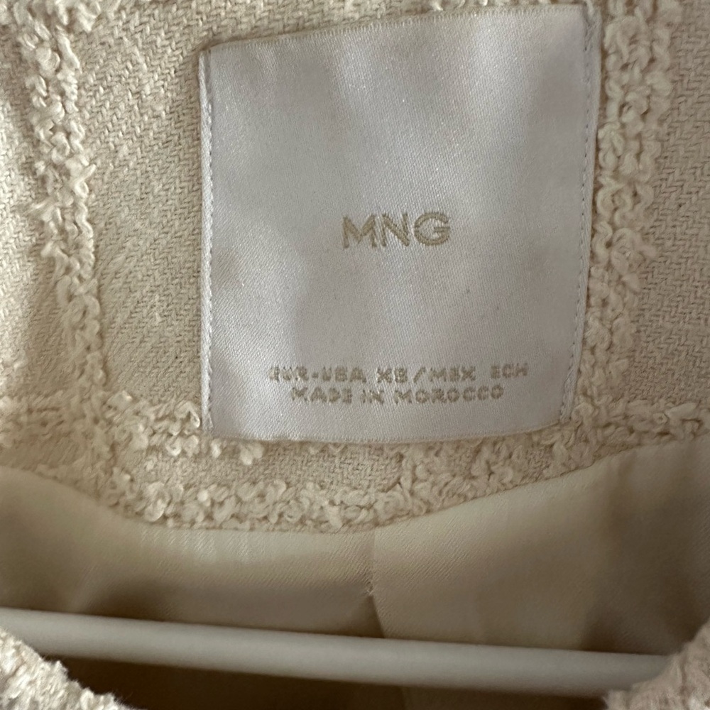 Mango Cream Checked Texture Jacket - Picture 8 of 9